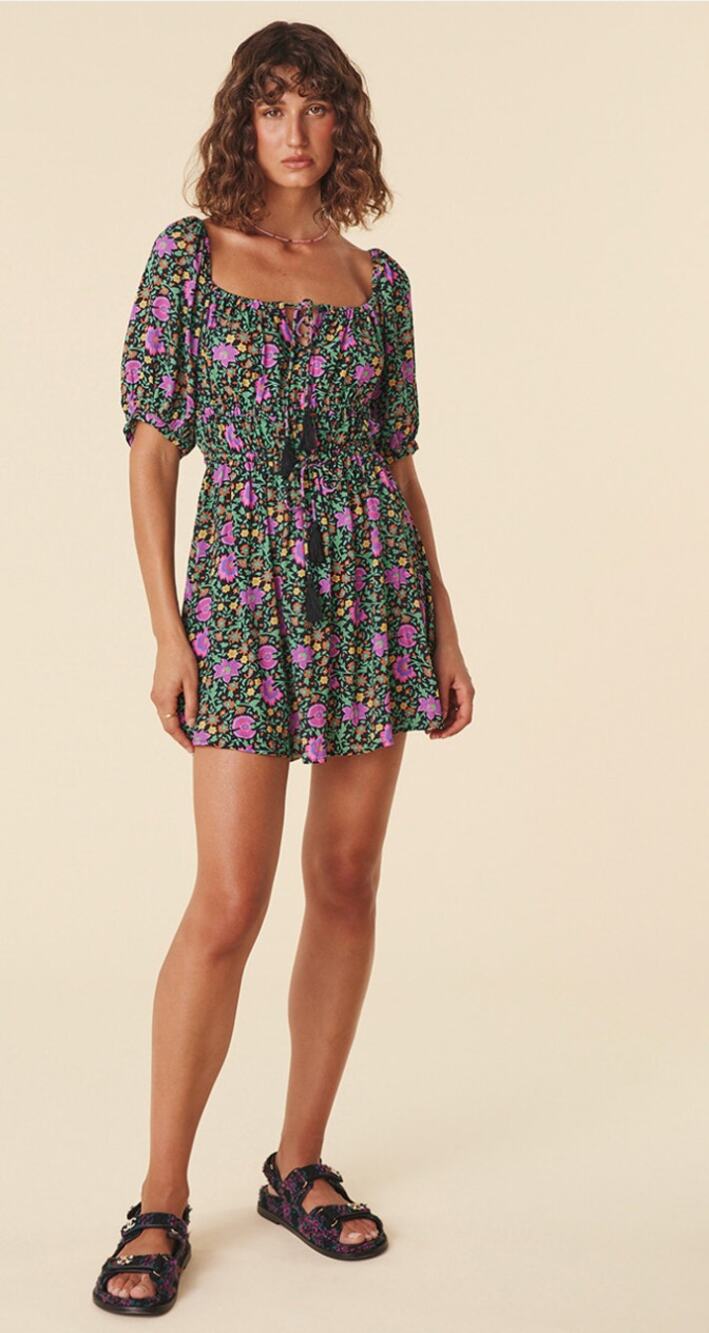 Spell & The Gypsy Collective Floral Village Mini Dress Forest